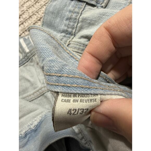 Y2K VTG Switch Jeans Wide Leg Baggy Skater Hip Hop Men's Size 42 x 32 Light Blue - Picture 10 of 10